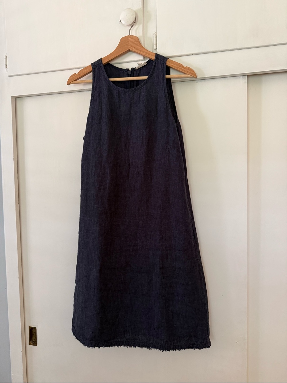 Garnet Hill Navy Linen shift dress - Picture 3 of 5